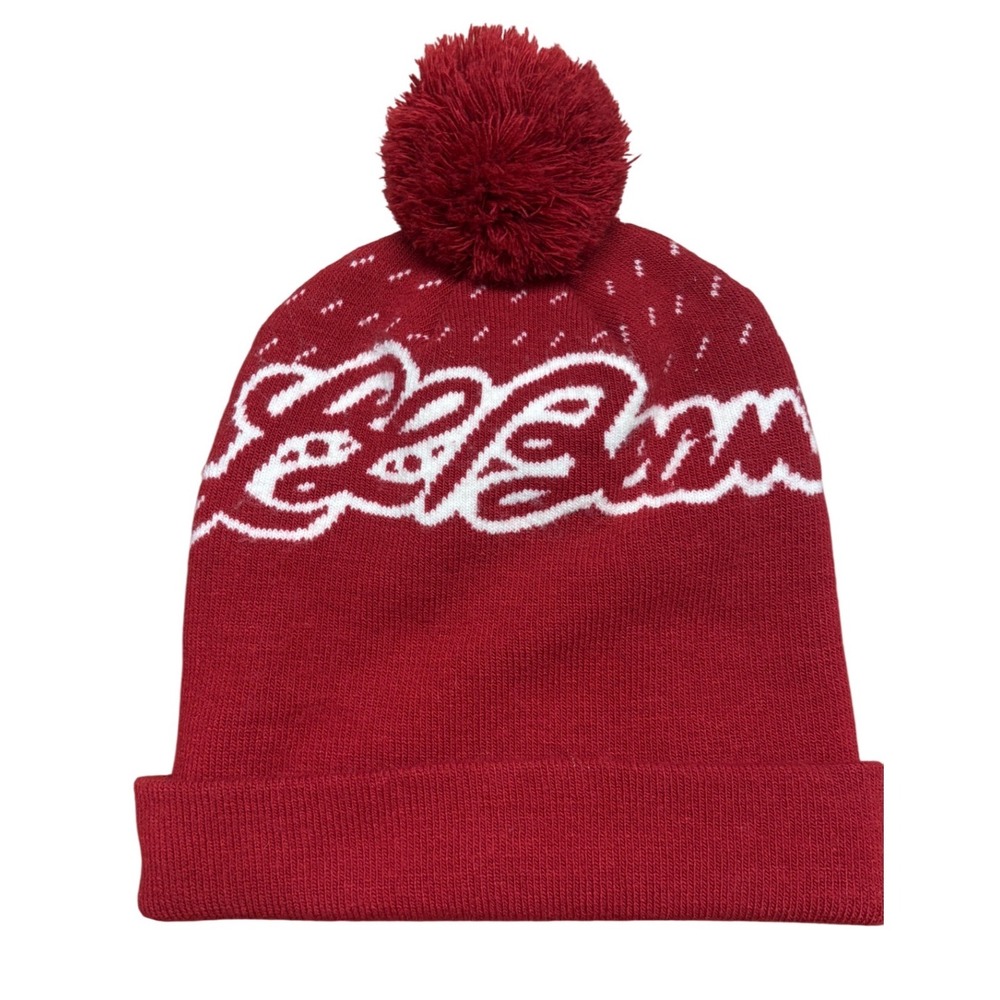 L.L. Bean Adult Pom Hat Beanie Logo Winter‎ Red Men Women One Size